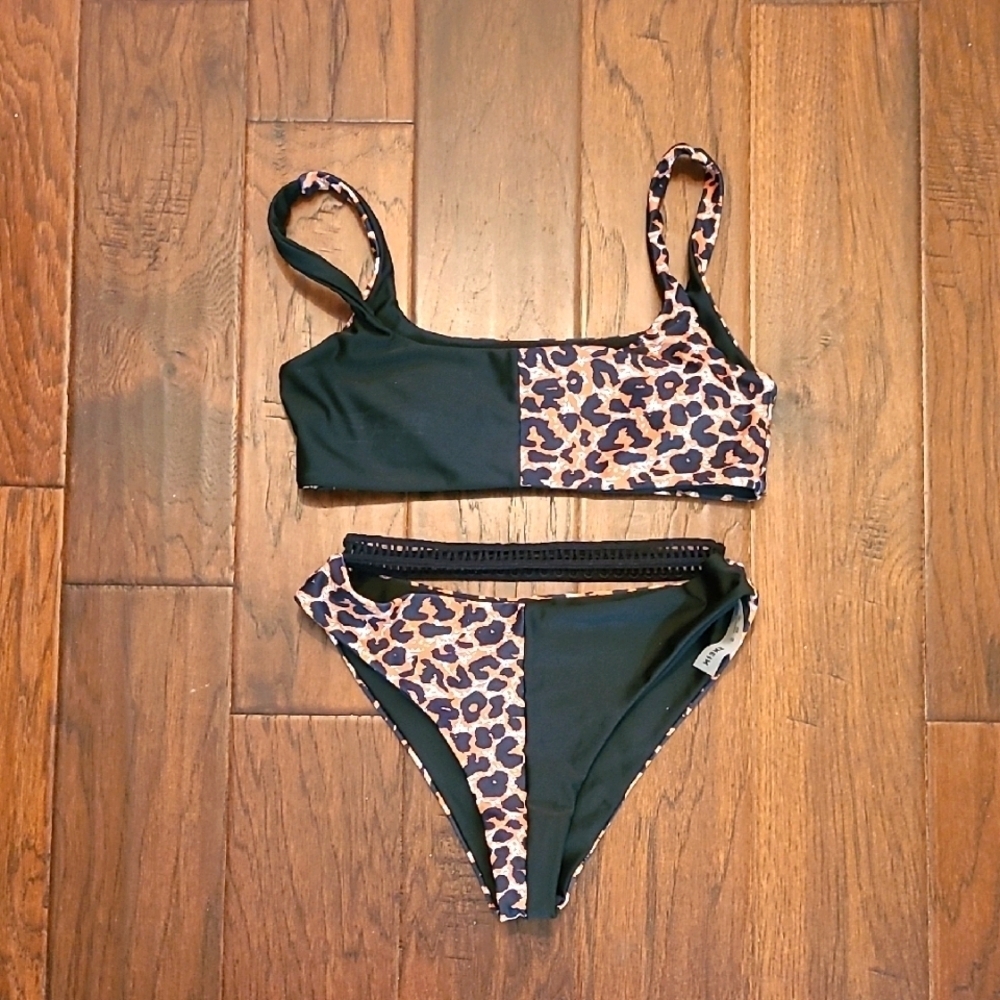 💥3for$12Shein women's bikini set with leopard print and black design size Small